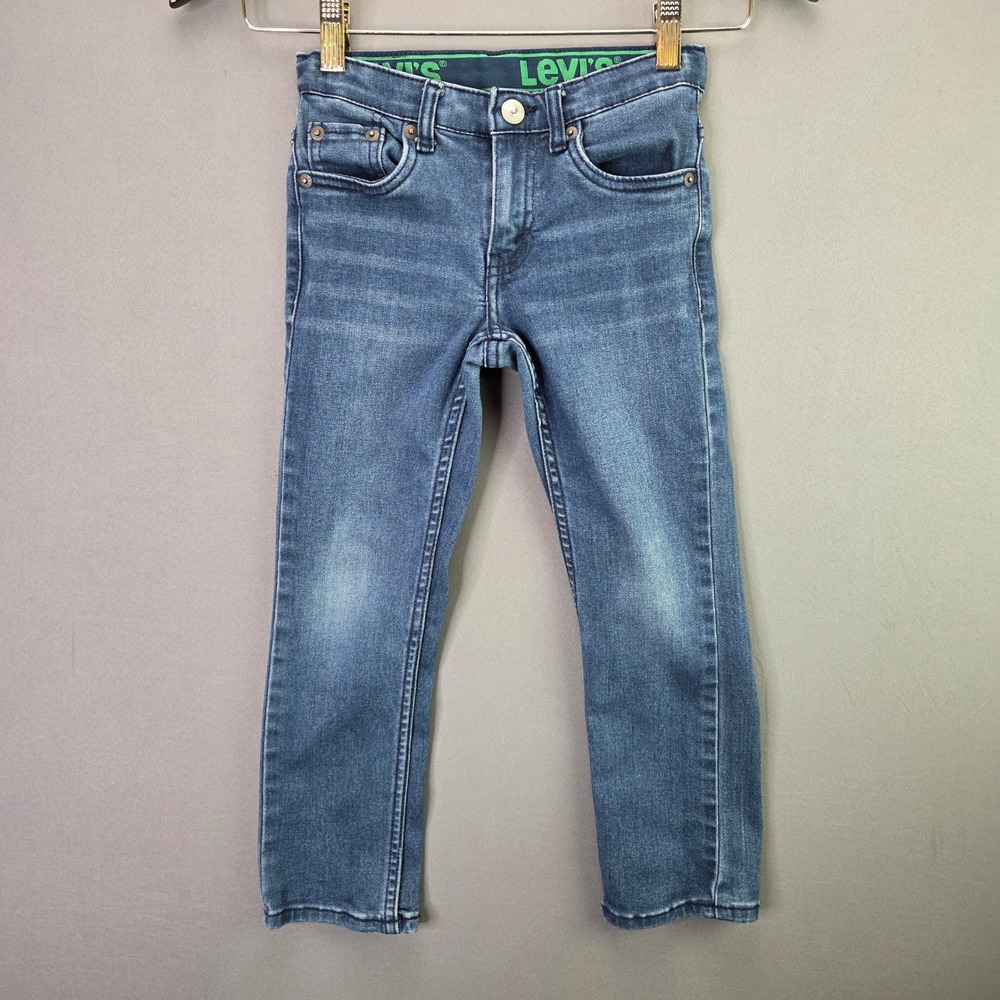 Levi's Boys 511 Slim Fit Jeans Size 6 Regular Blue Denim Adjustable Waist 3809